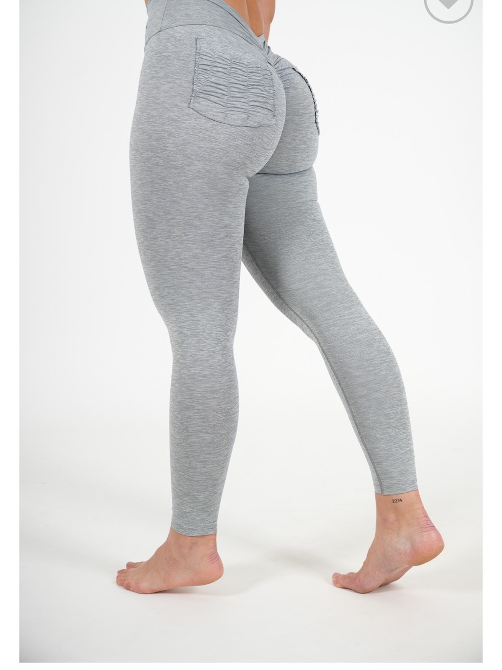 CLS Sportswear Light Gray Scrunch-Butt Seamless Leggings XL NWOT